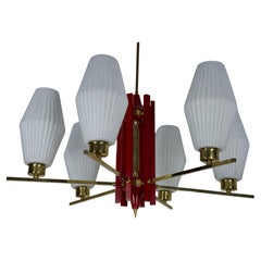 Large Mid-Century Arredoluce Monza manner chandelier. 1950s Italian design