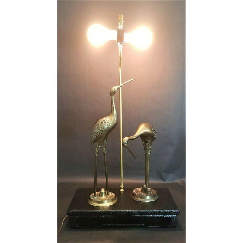 brass crane lamp