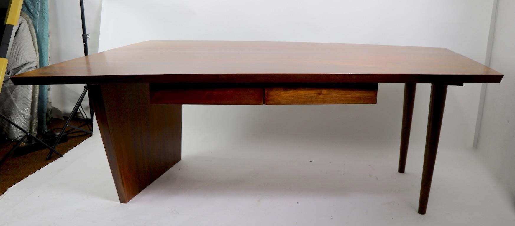 Walnut Large Mid Century Asymmetrical Desk