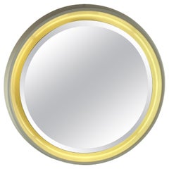 Large Mid-Century Backlit Wall Mirror  Italian Design 1970s