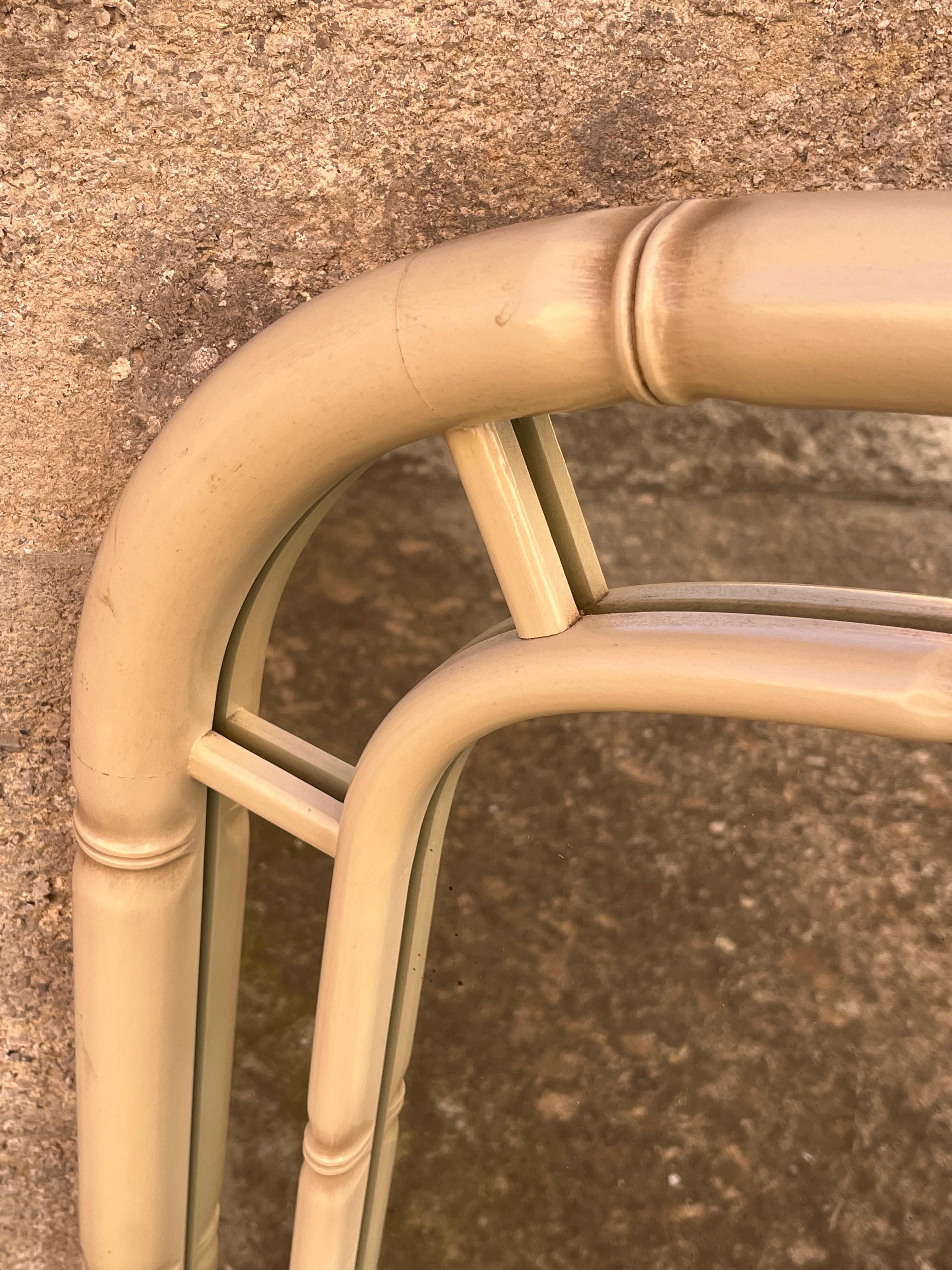 Metà XX secolo Grande specchio da parete in bambù di metà secolo, design italiano anni '60 in vendita