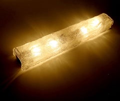 Large Midcentury Bathroom Mirror Vanity Honeycomb Bubble Glass Sconce, 1960s