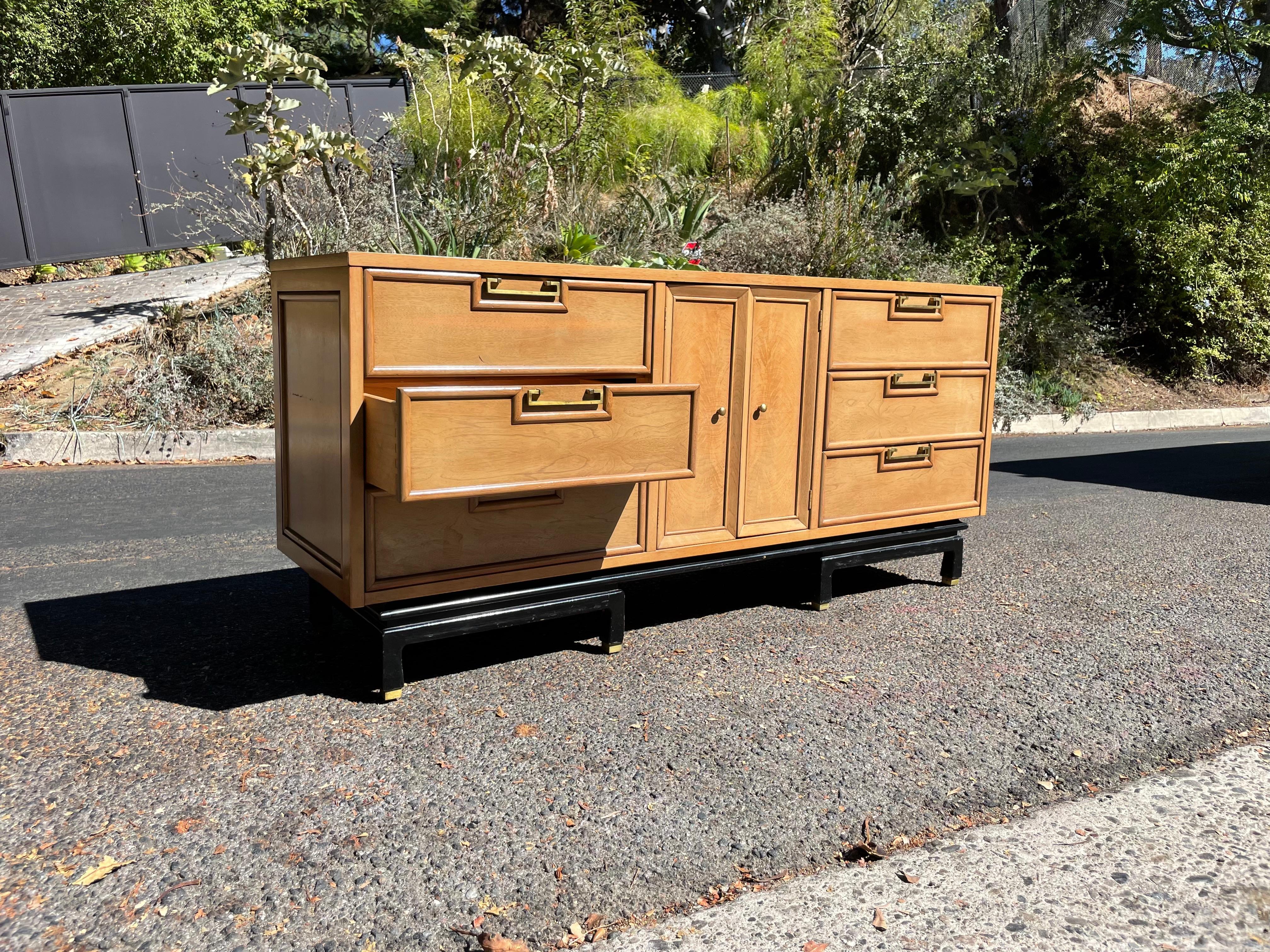 Large Mid-Century Bleached Mahogany Dresser by American of Martinsville, c. 1960 10