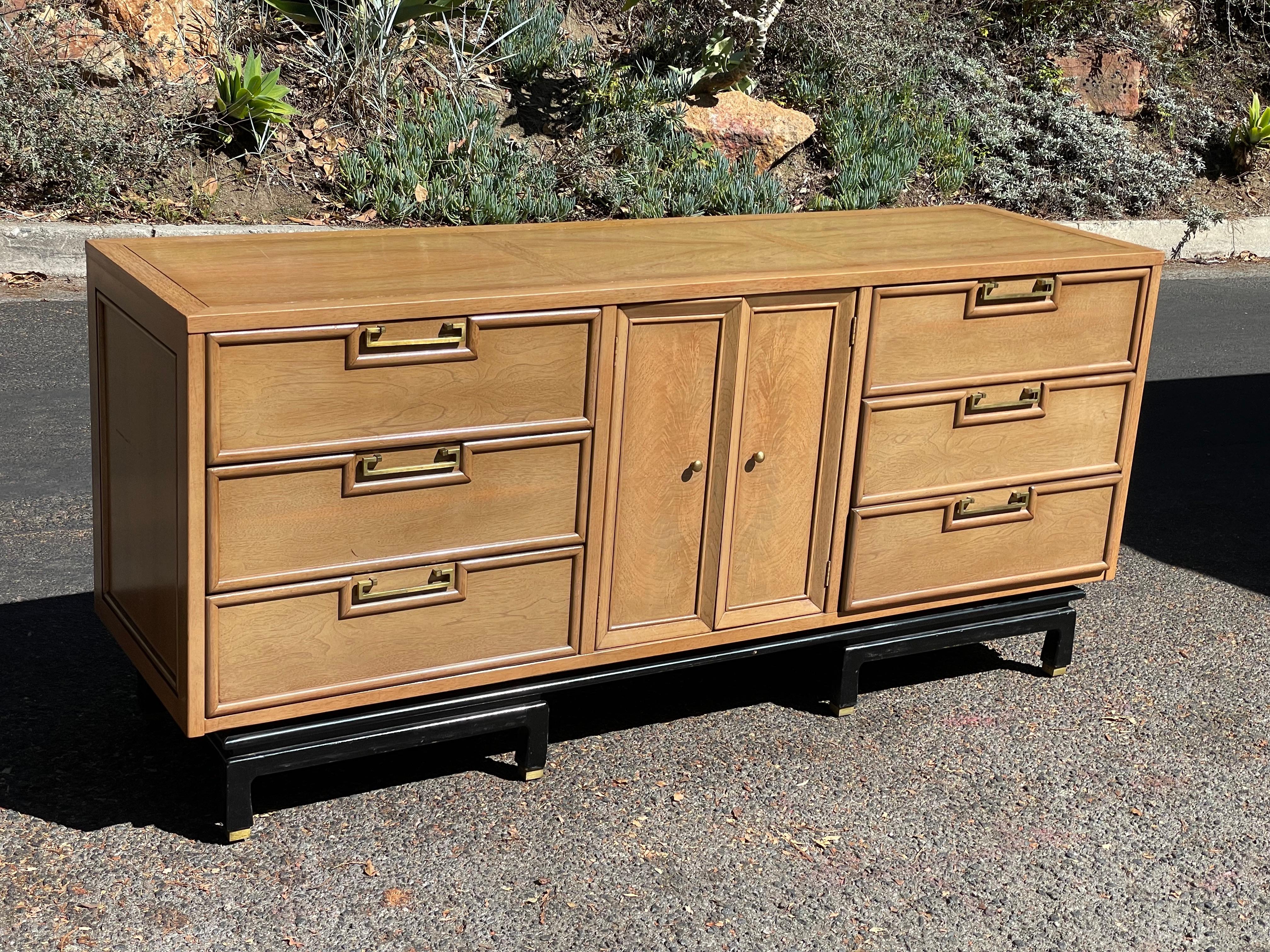 Large Mid-Century Bleached Mahogany Dresser by American of Martinsville, c. 1960 13