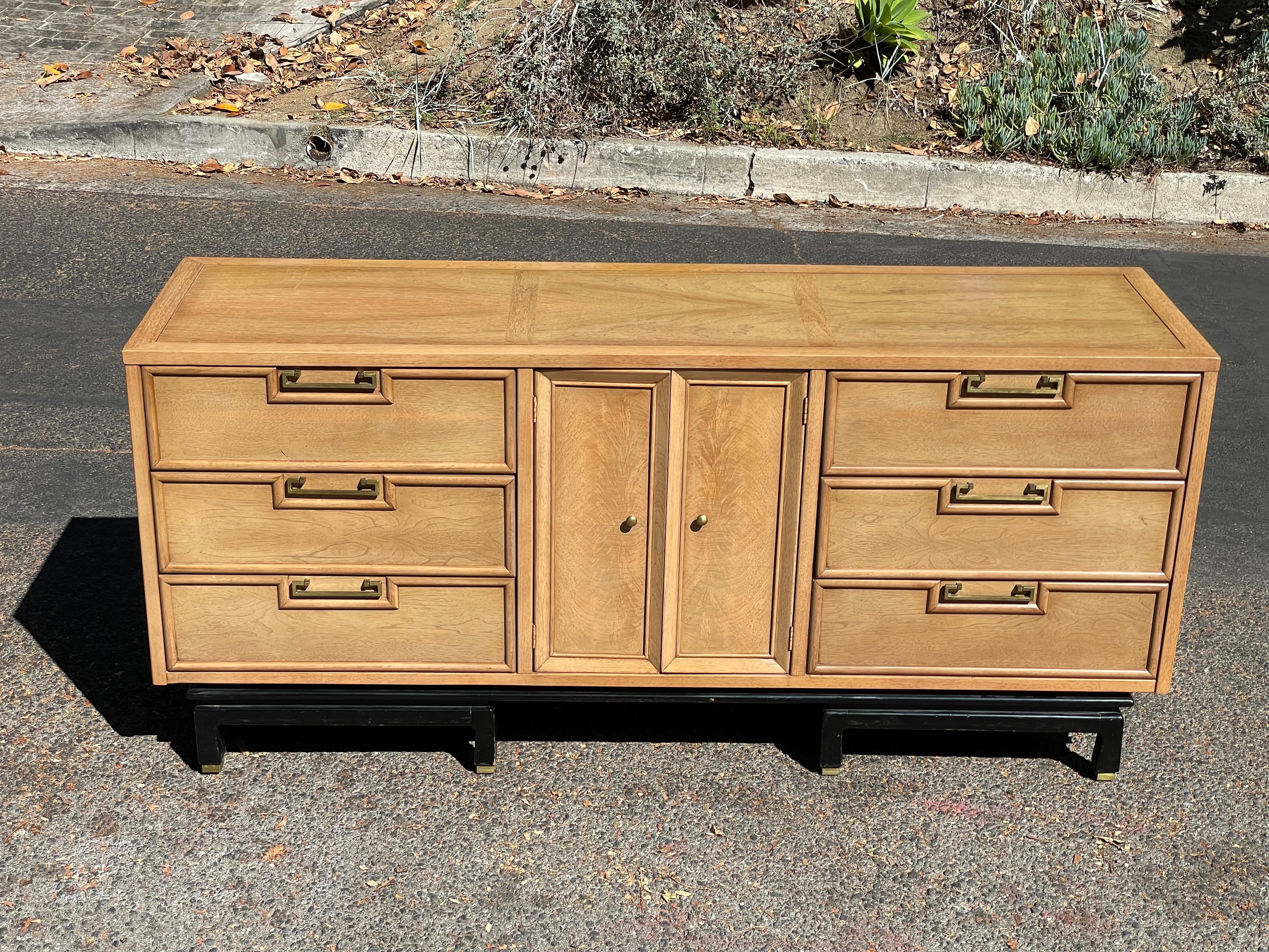 Large bleached mahogany dresser by American of Martinsville. Stamped.



Dimensions: 70