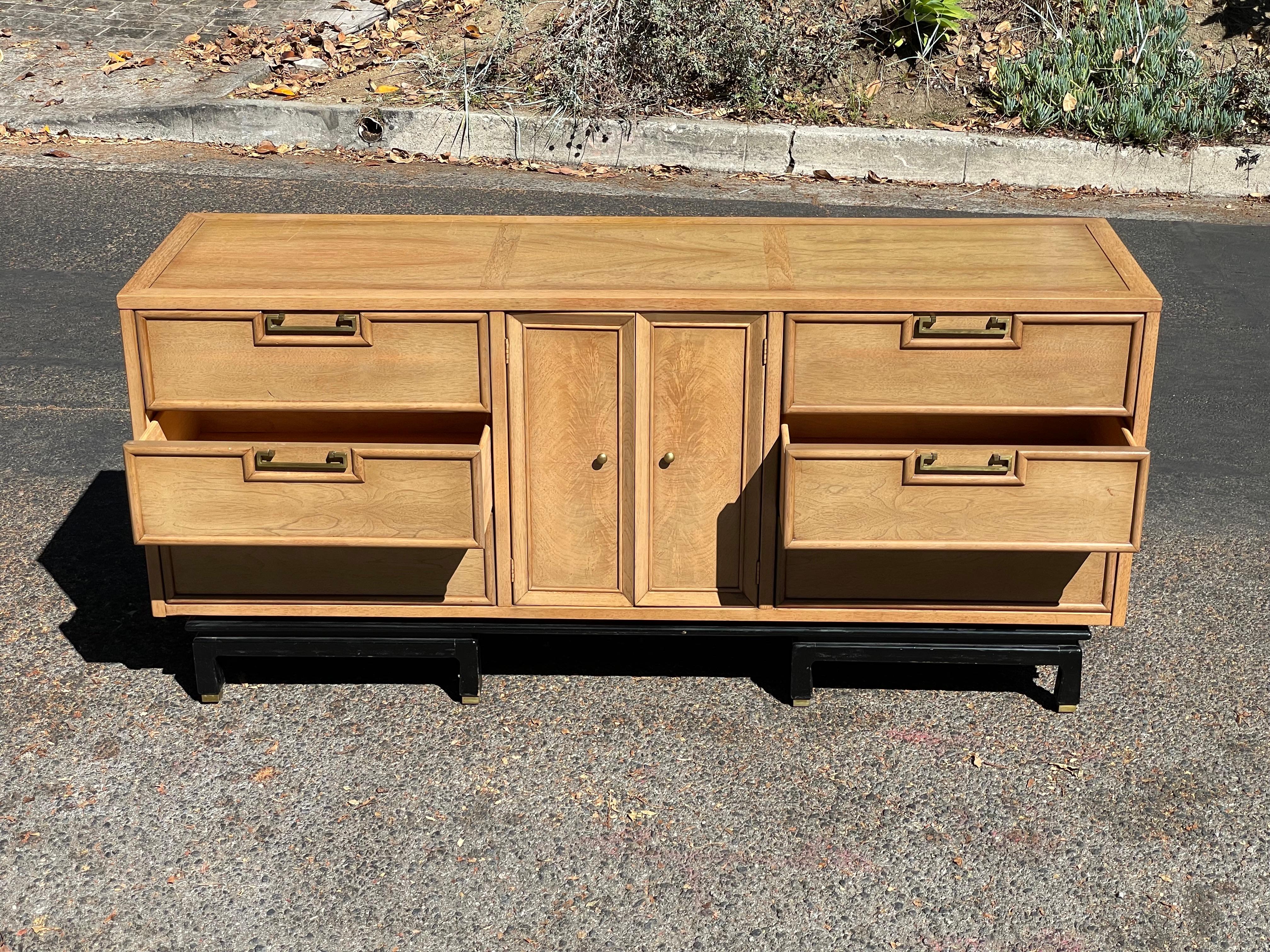 Large Mid-Century Bleached Mahogany Dresser by American of Martinsville, c. 1960 14