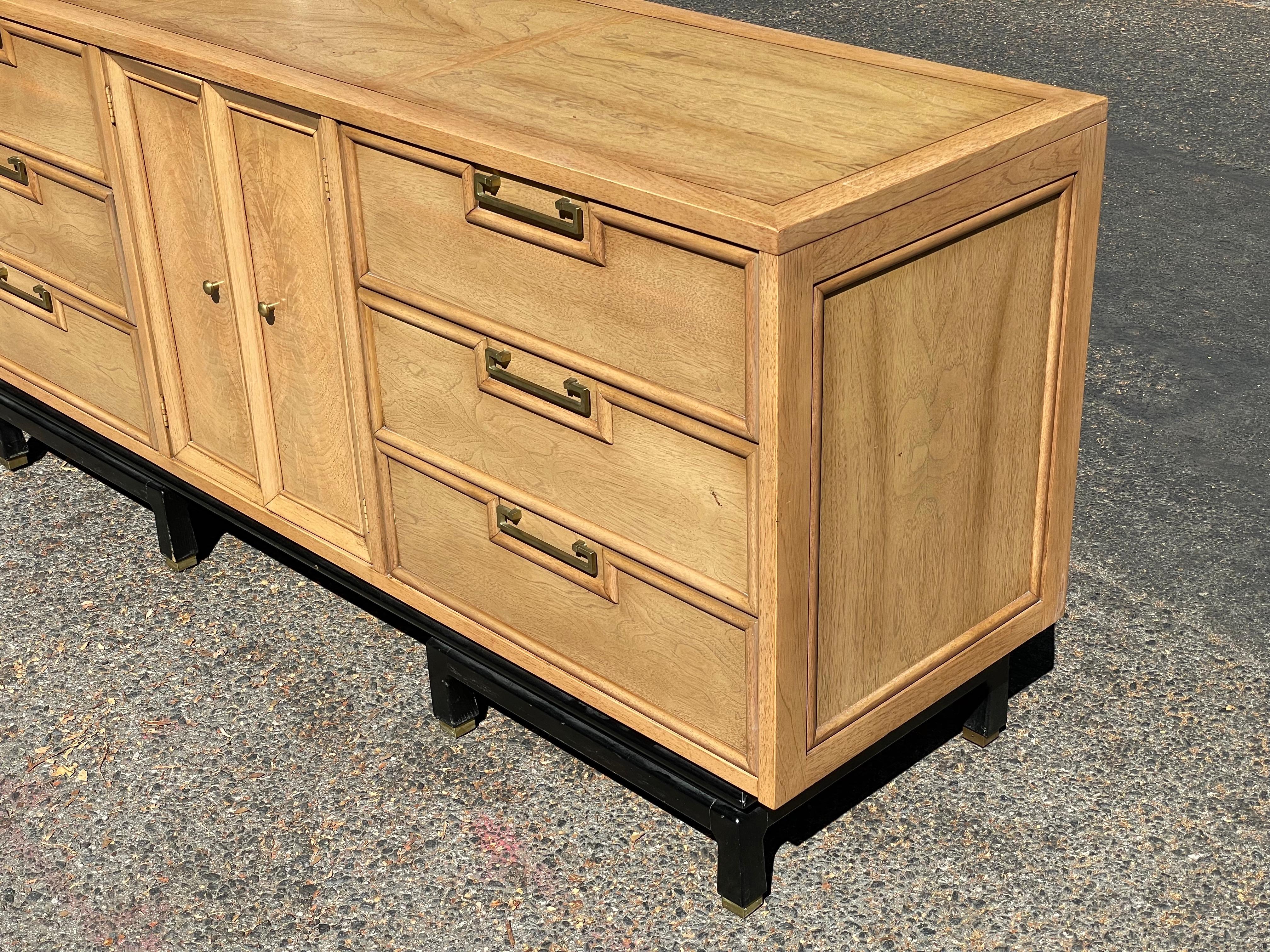 Large Mid-Century Bleached Mahogany Dresser by American of Martinsville, c. 1960 In Good Condition In Los Angeles, CA