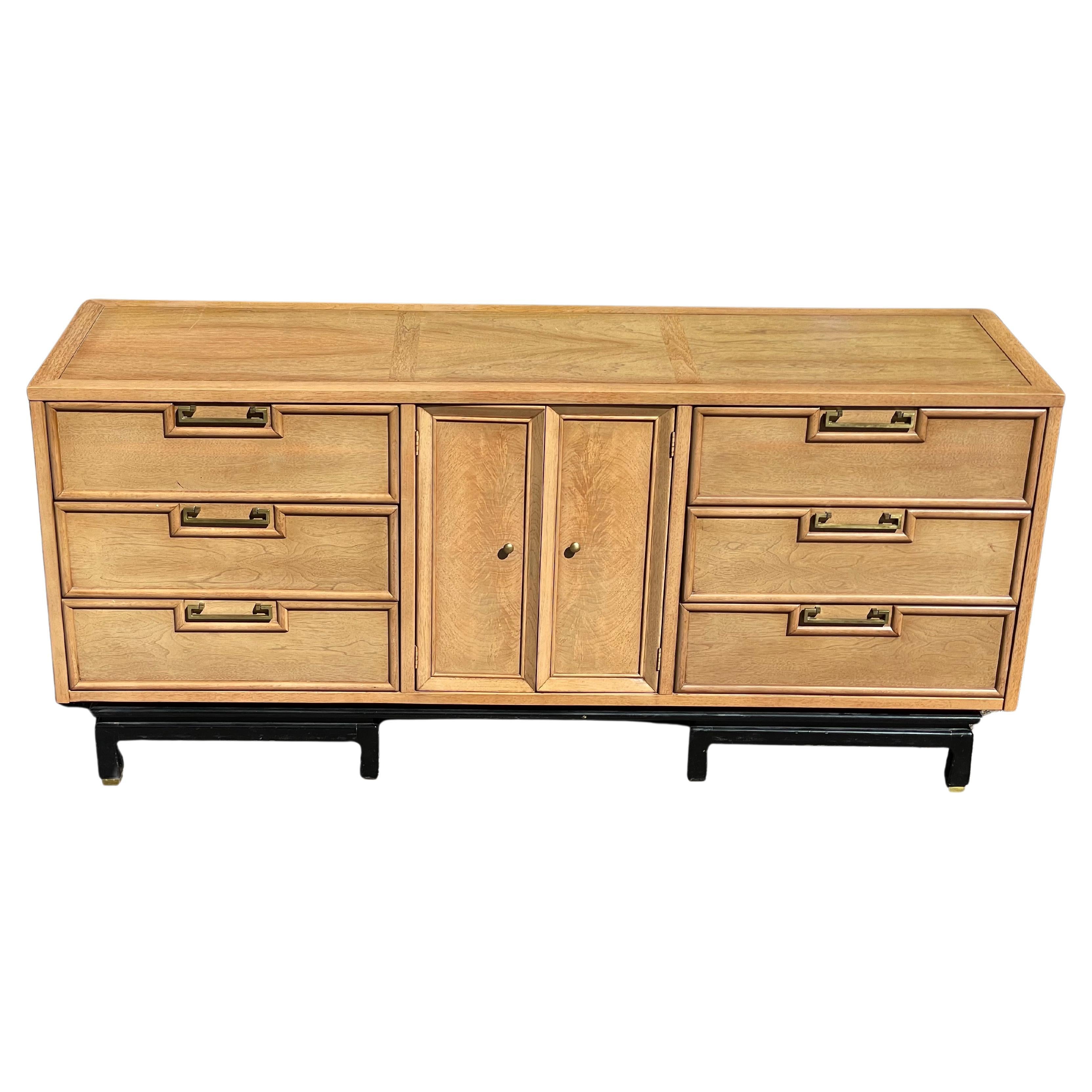 Large Mid-Century Bleached Mahogany Dresser by American of Martinsville, c. 1960 In Good Condition In Los Angeles, CA