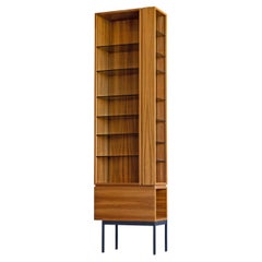Large Mid-Century Bookcase Walnut and Glass, 1960s