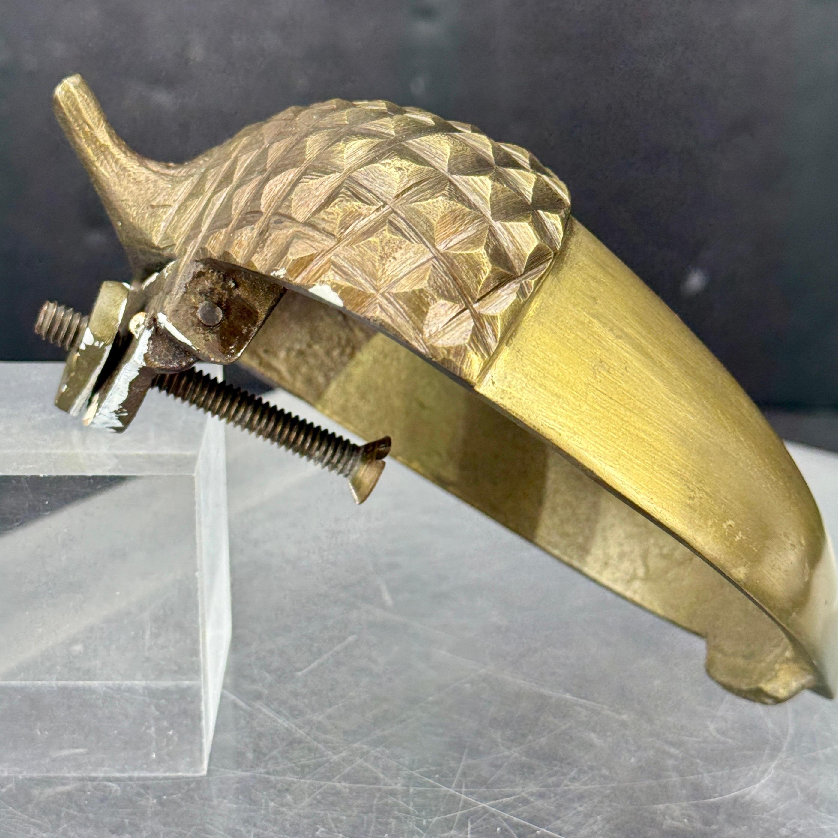 Large Mid-Century Brass Acorn Door Knocker For Sale 3