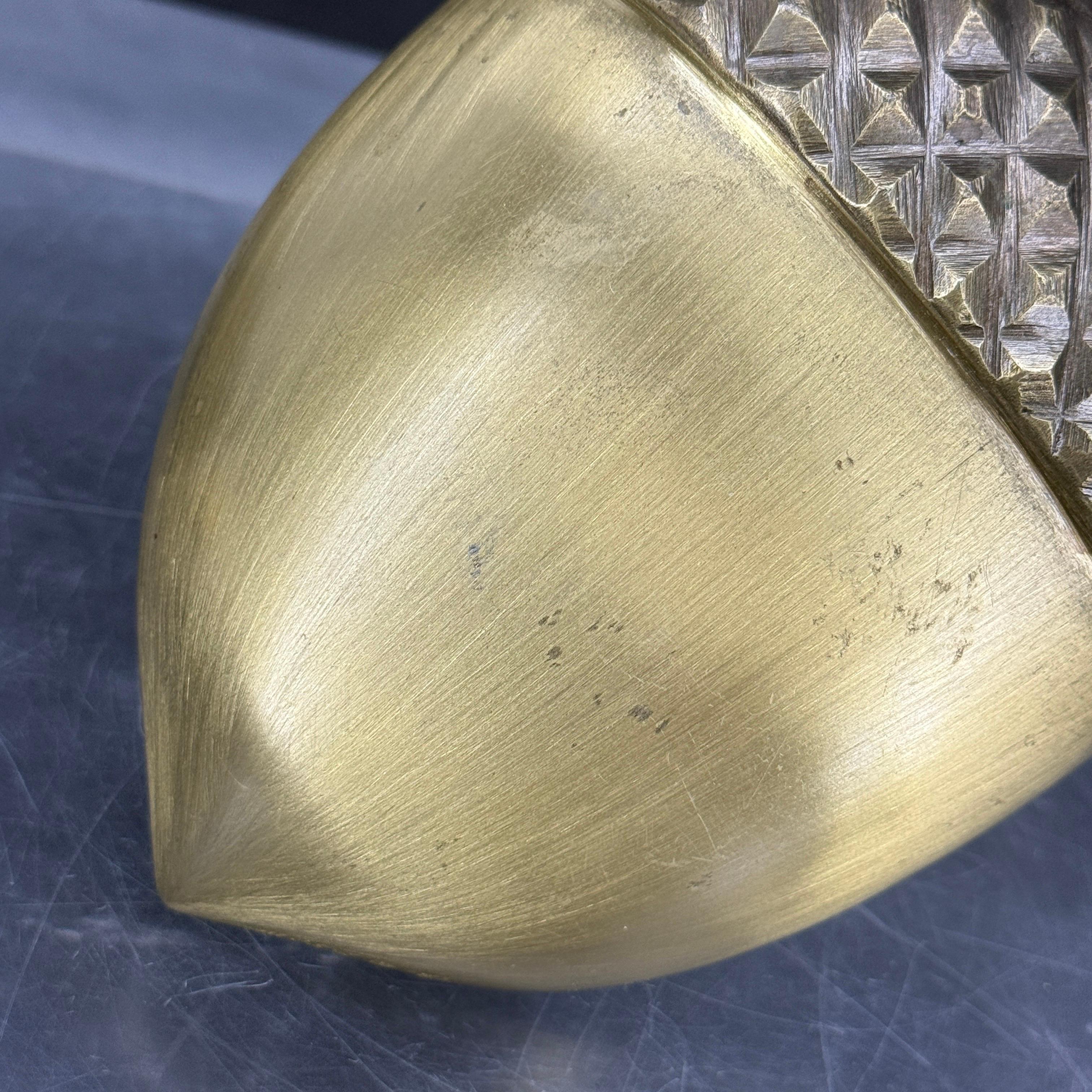 American Large Mid-Century Brass Acorn Door Knocker For Sale