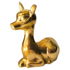 Vintage Large Mid-Century Brass Deer