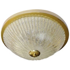 Murano Glass & Brass Dome Light, Brass, 1960s