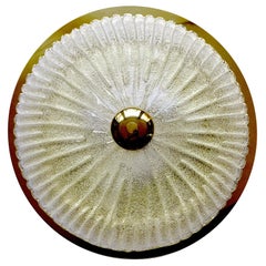 Vintage Murano Glass & Brass Dome Light, Brass, 1960s