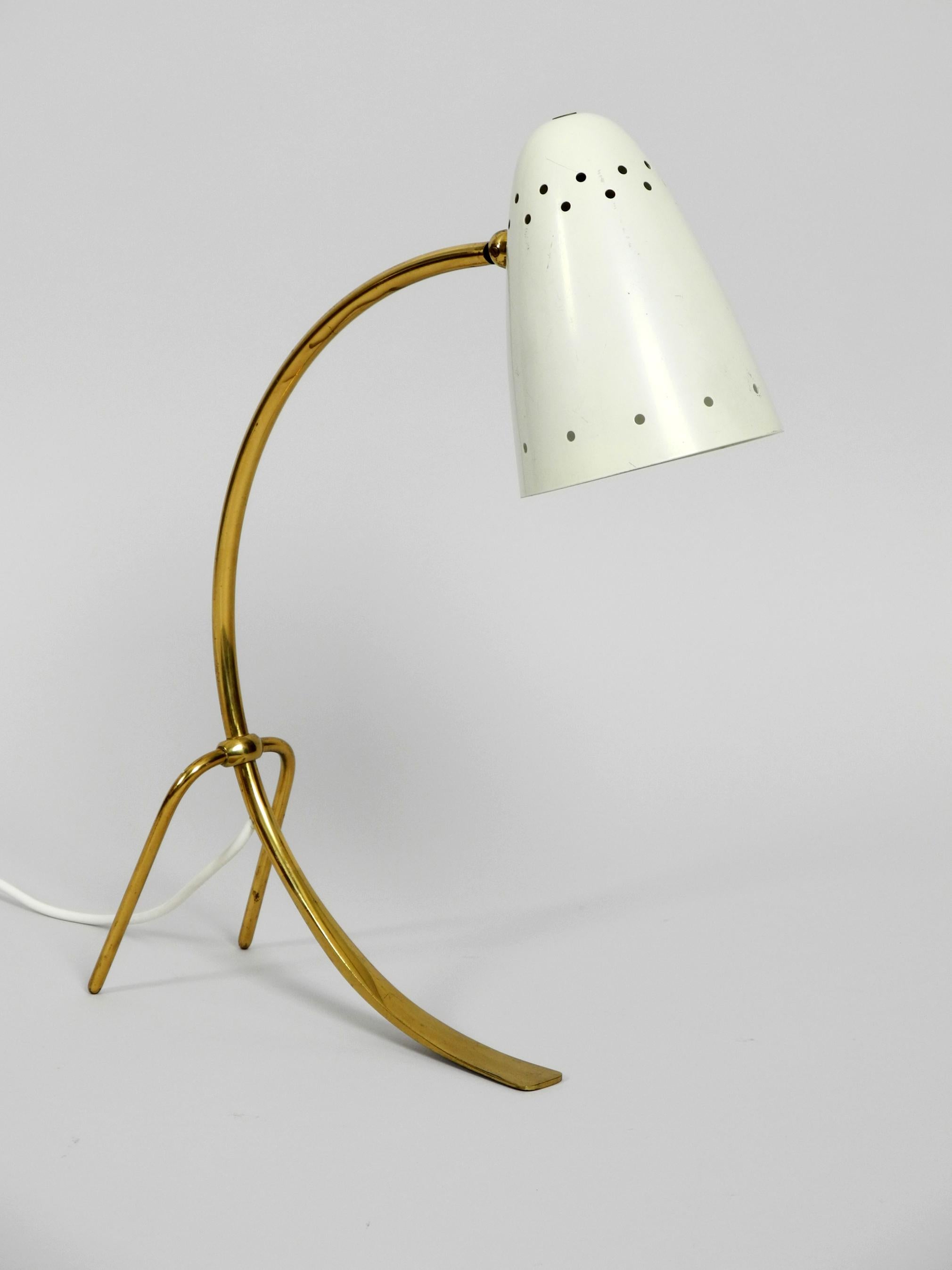 Large Midcentury Brass Metal Table Lamp by J. T. Kalmar Wien Made in Austria For Sale 5