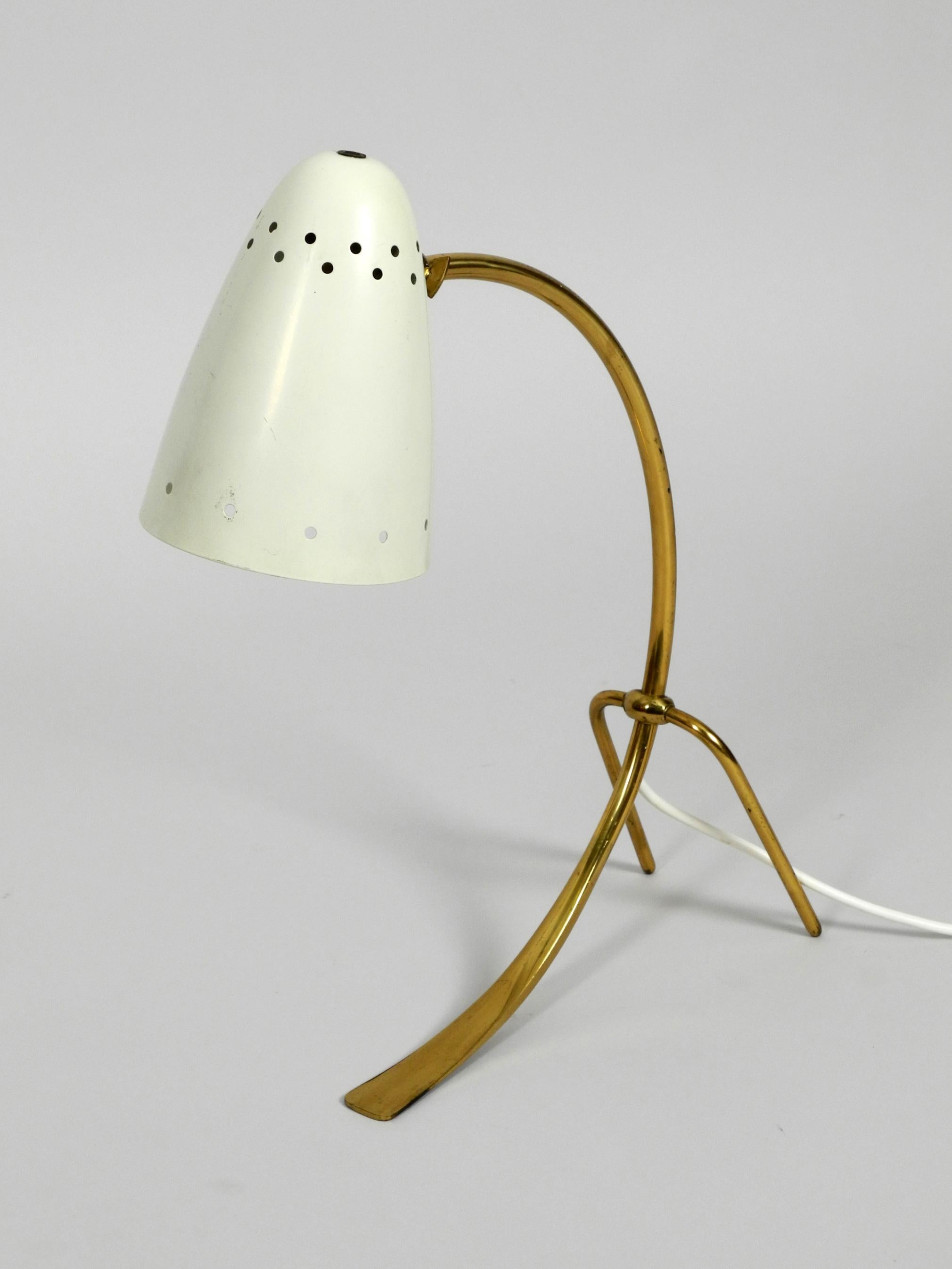 Mid-Century Modern Large Midcentury Brass Metal Table Lamp by J. T. Kalmar Wien Made in Austria For Sale