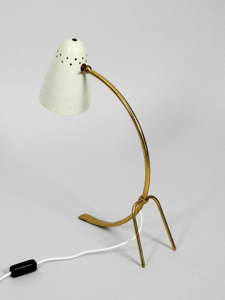 Large Midcentury Brass Metal Table Lamp by J. T. Kalmar ...