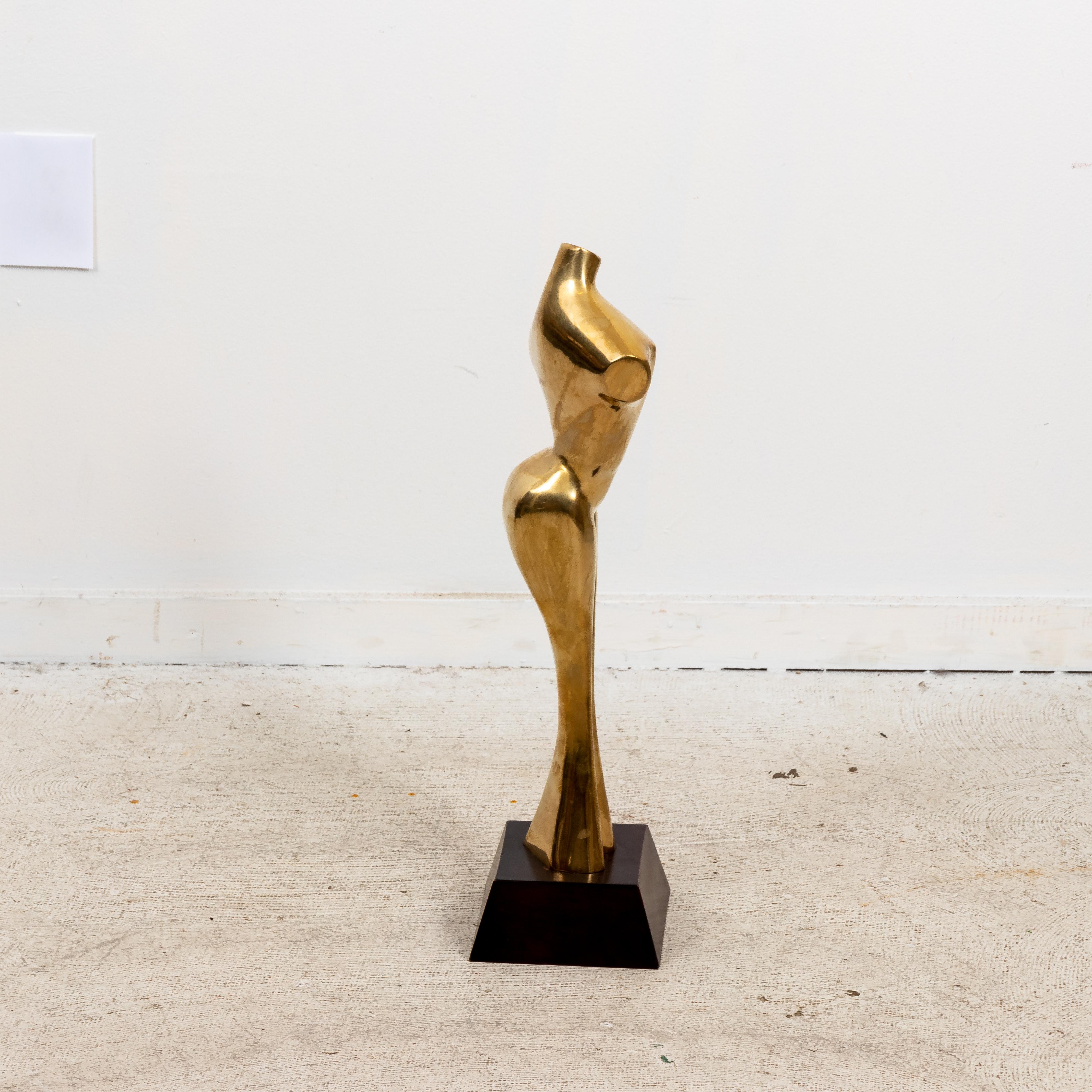 Large Mid-Century Brass Nude Torso Sculpture in the Manner of Jean Arp 2