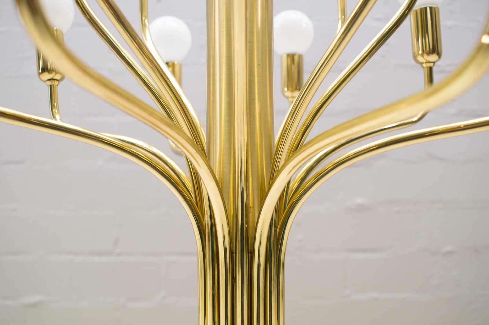 Large Midcentury Brass Pendant Sputnik Lamp, Germany, 1970s For Sale 4