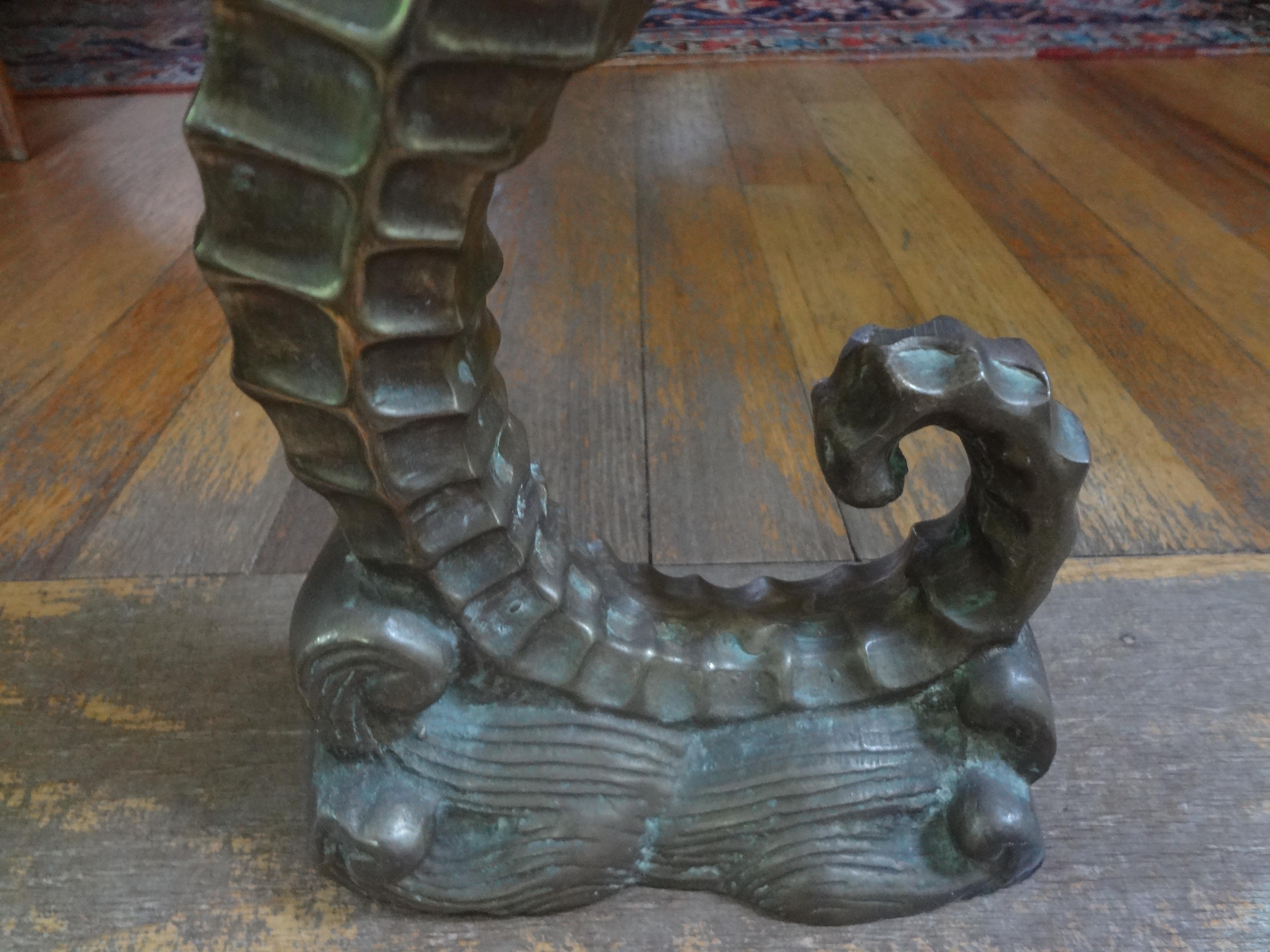 large seahorse statue