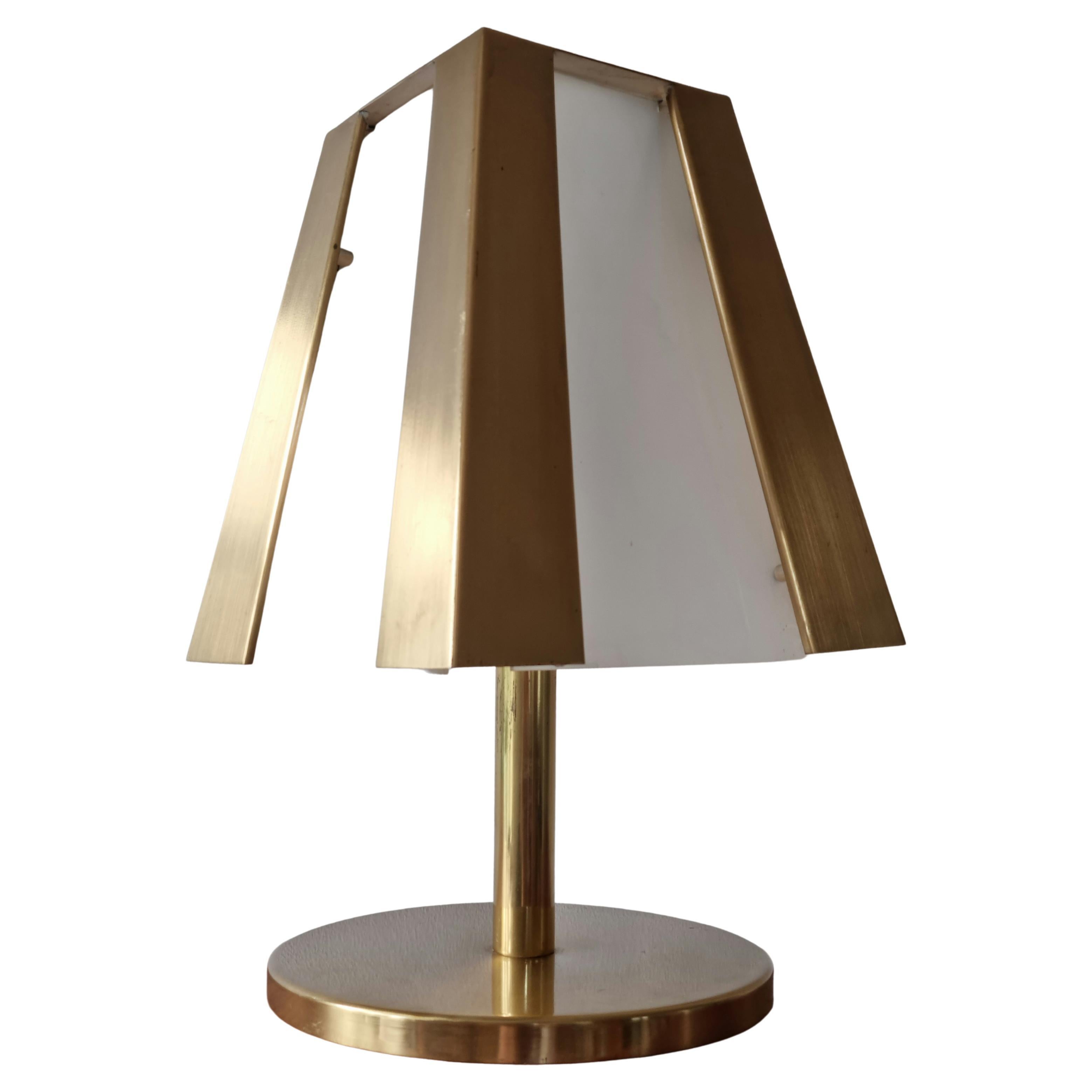 Large Mid Century Brass Table Lamp, 1970s For Sale