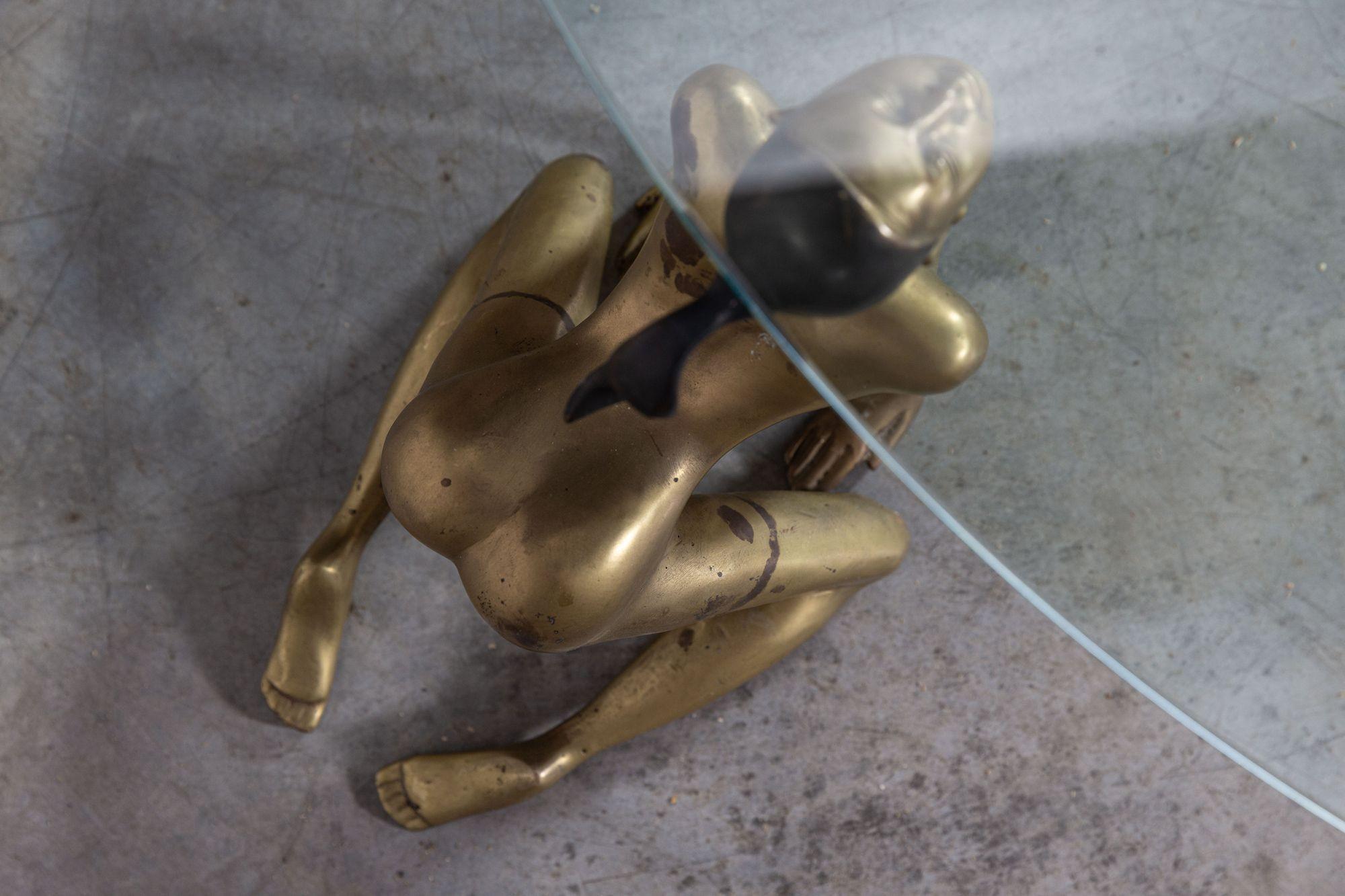 Grande table basse en bronze nude du milieu du siècle en vente 5