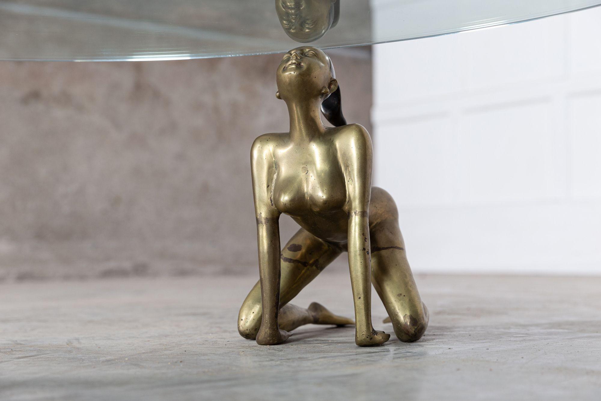 Grande table basse en bronze nude du milieu du siècle en vente 4