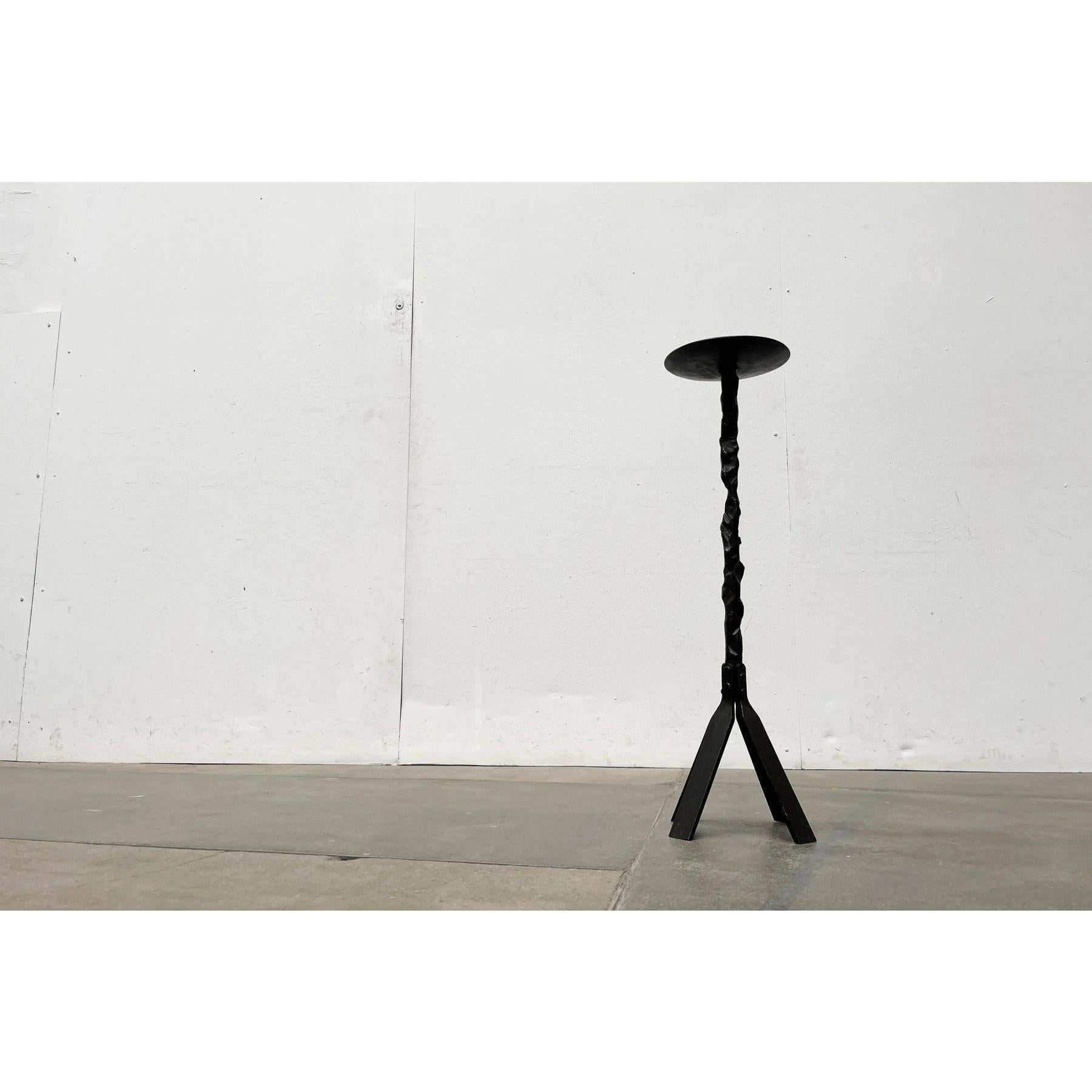 Large Mid-Century Brutalist Floor Candleholder in Wrought Iron, 1960s For Sale 6