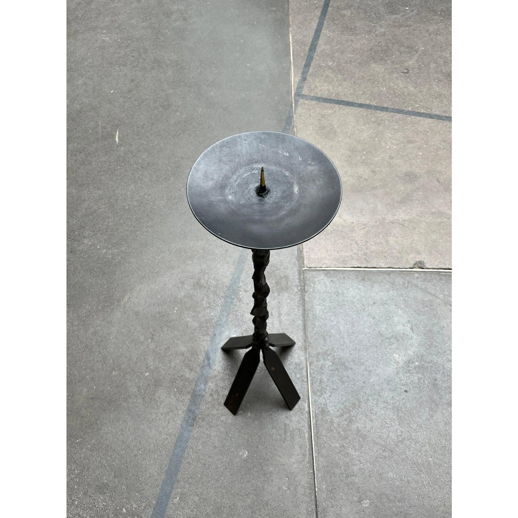 Large Mid-Century Brutalist Floor Candleholder in Wrought Iron, 1960s, in Very Good conditions. Designed 1960 to 1969.

Additional information:
Material: Metal
Color: Black
Period: 1960s
Styles: Brutalist, Mid-Century Modern
Item Type: Vintage,