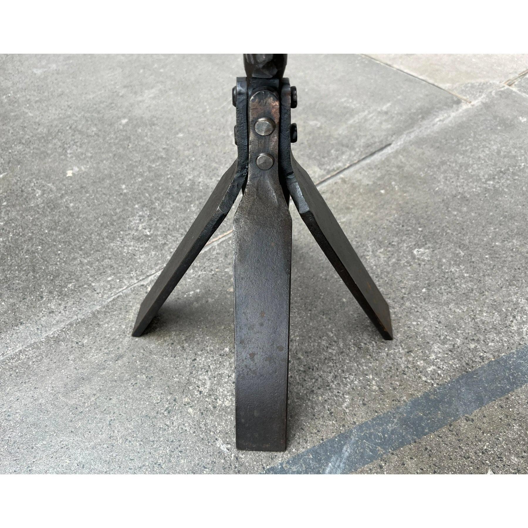 Large Mid-Century Brutalist Floor Candleholder in Wrought Iron, 1960s In Good Condition For Sale In Hamburg, DE