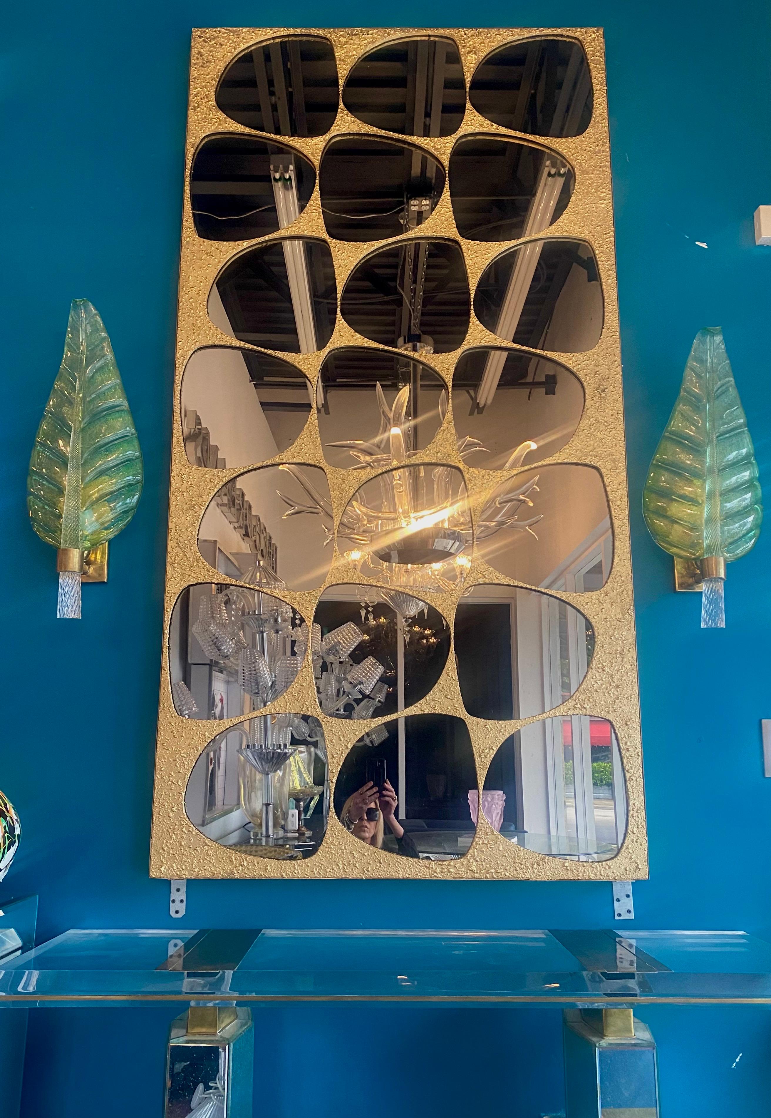 Gran Espejo de Pared Brutalista Italiano de Mediados de Siglo en Bueno estado para la venta en Miami, FL