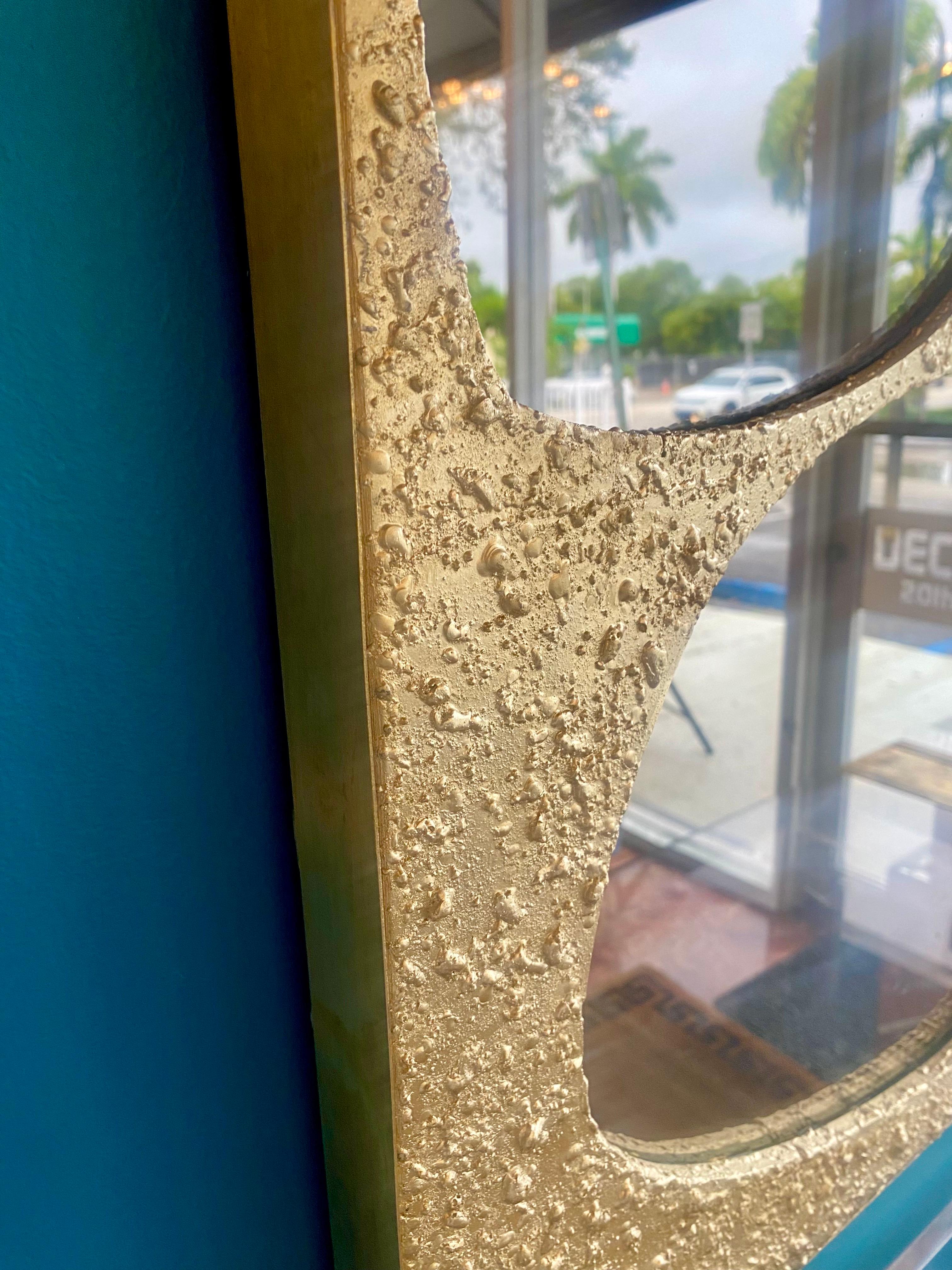 Gran Espejo de Pared Brutalista Italiano de Mediados de Siglo en venta 1