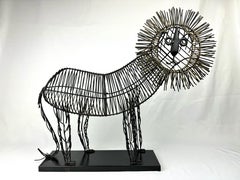 Large Mid Century Brutalist Lion Sculpture