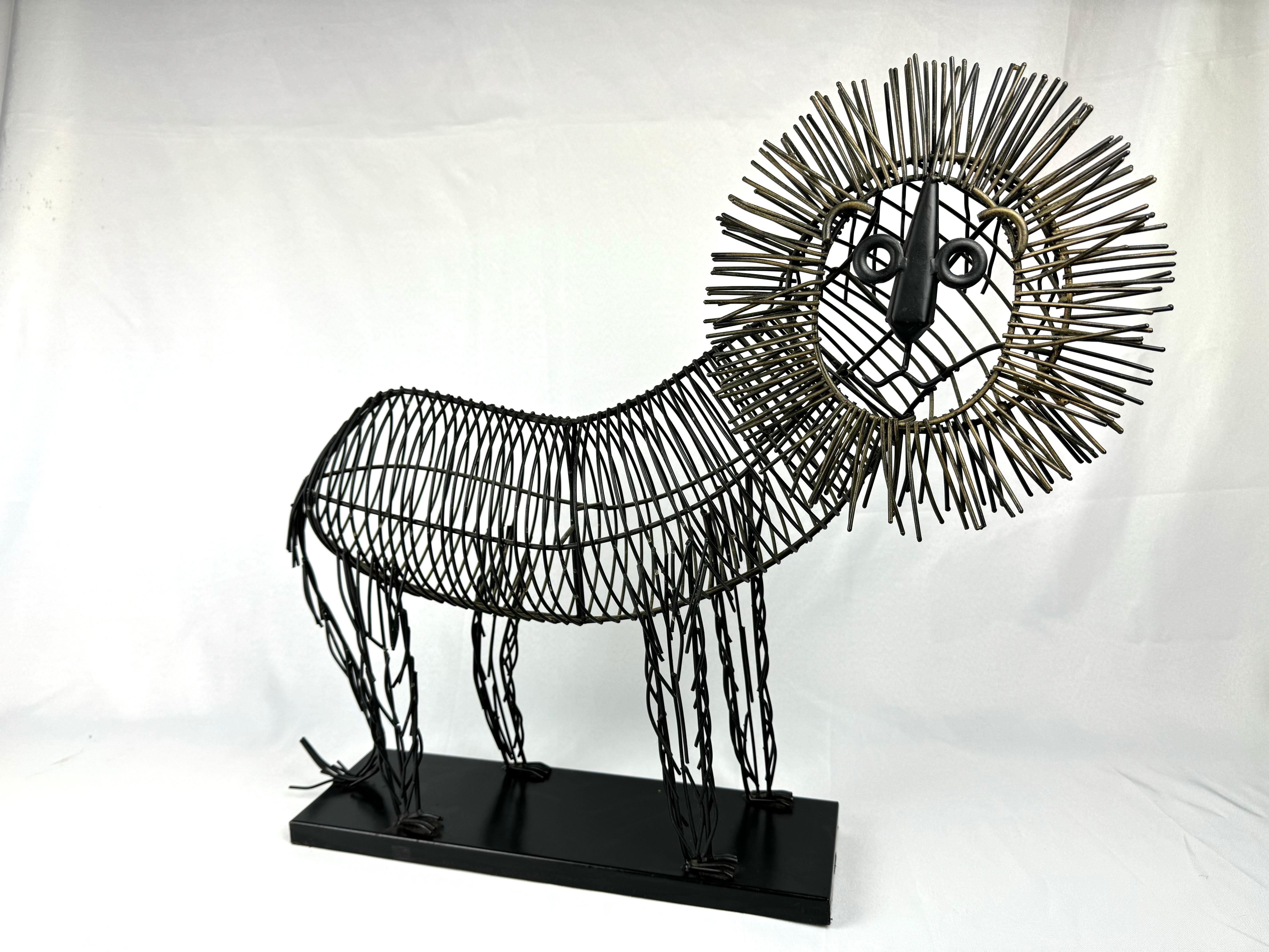 American Large Mid Century Brutalist Lion Sculpture For Sale