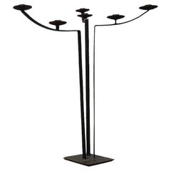 Large Mid-Century Brutalist Metal Candleholder, 1960s
