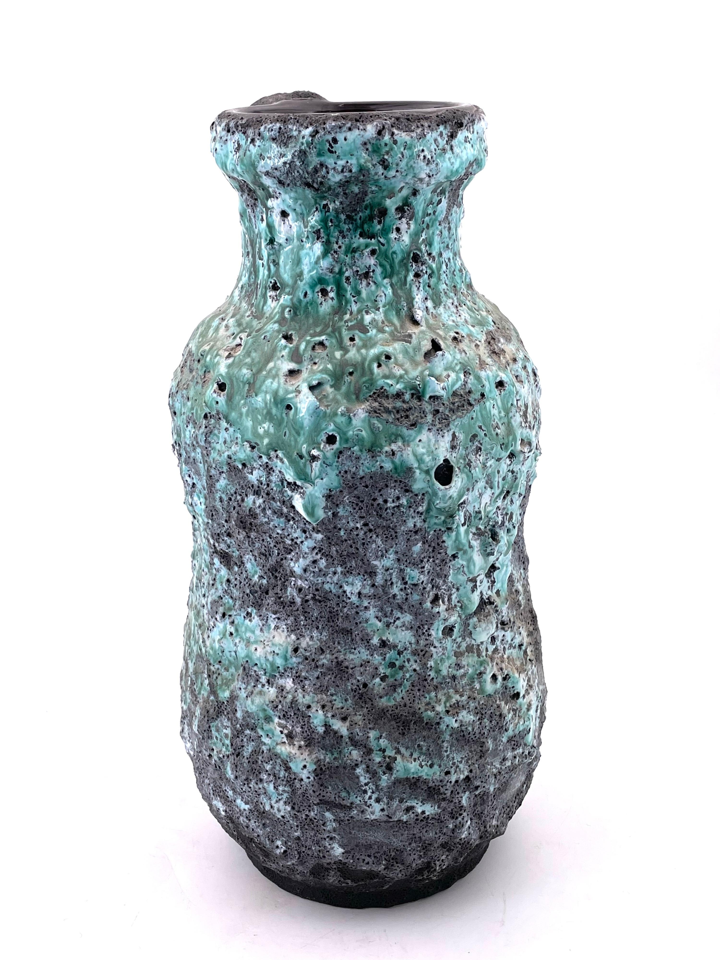 20th Century Large Midcentury Brutalist Pitcher in Lava Glaze