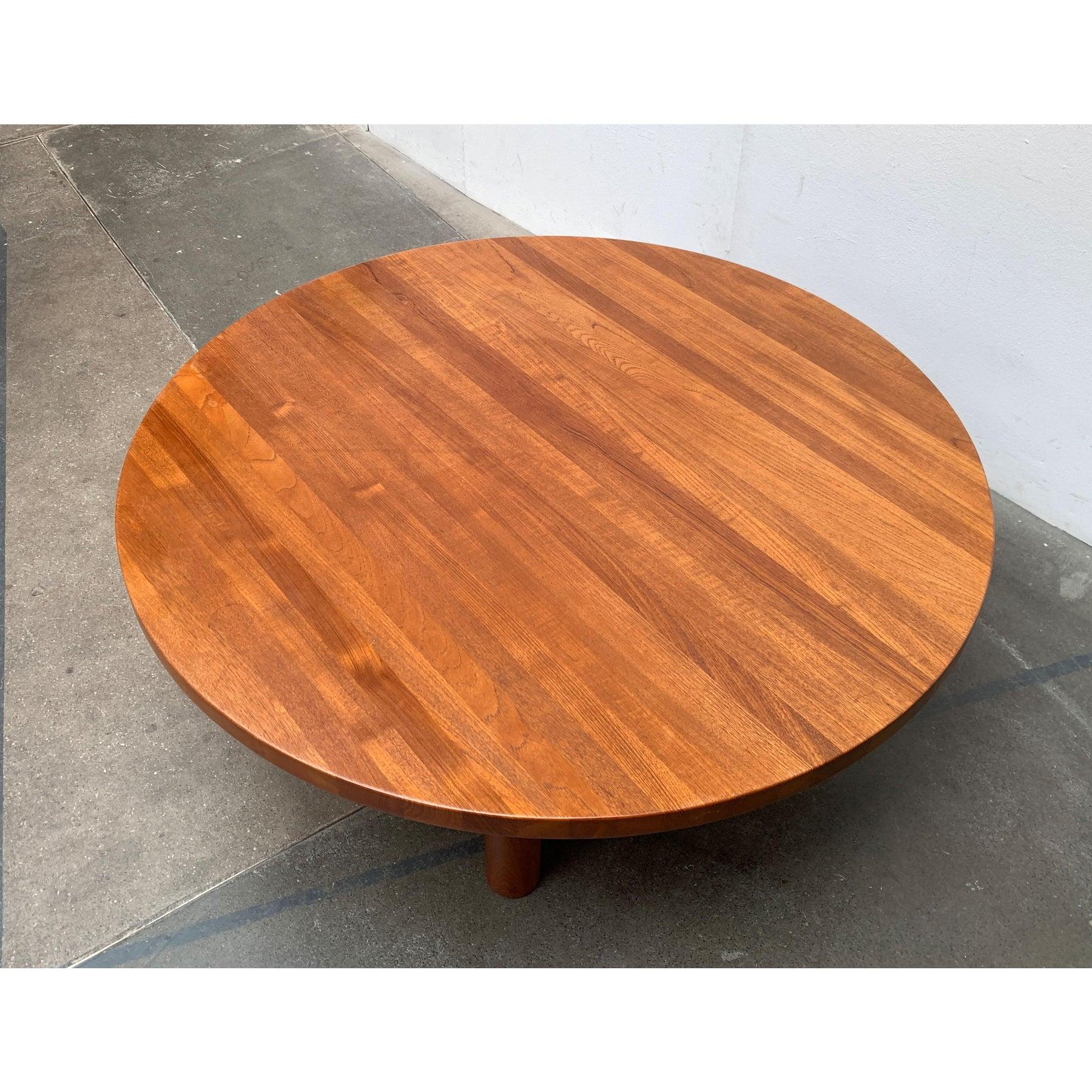 Teak Grande tavolino brutalista di metà secolo in teak massiccio, anni '60 in vendita