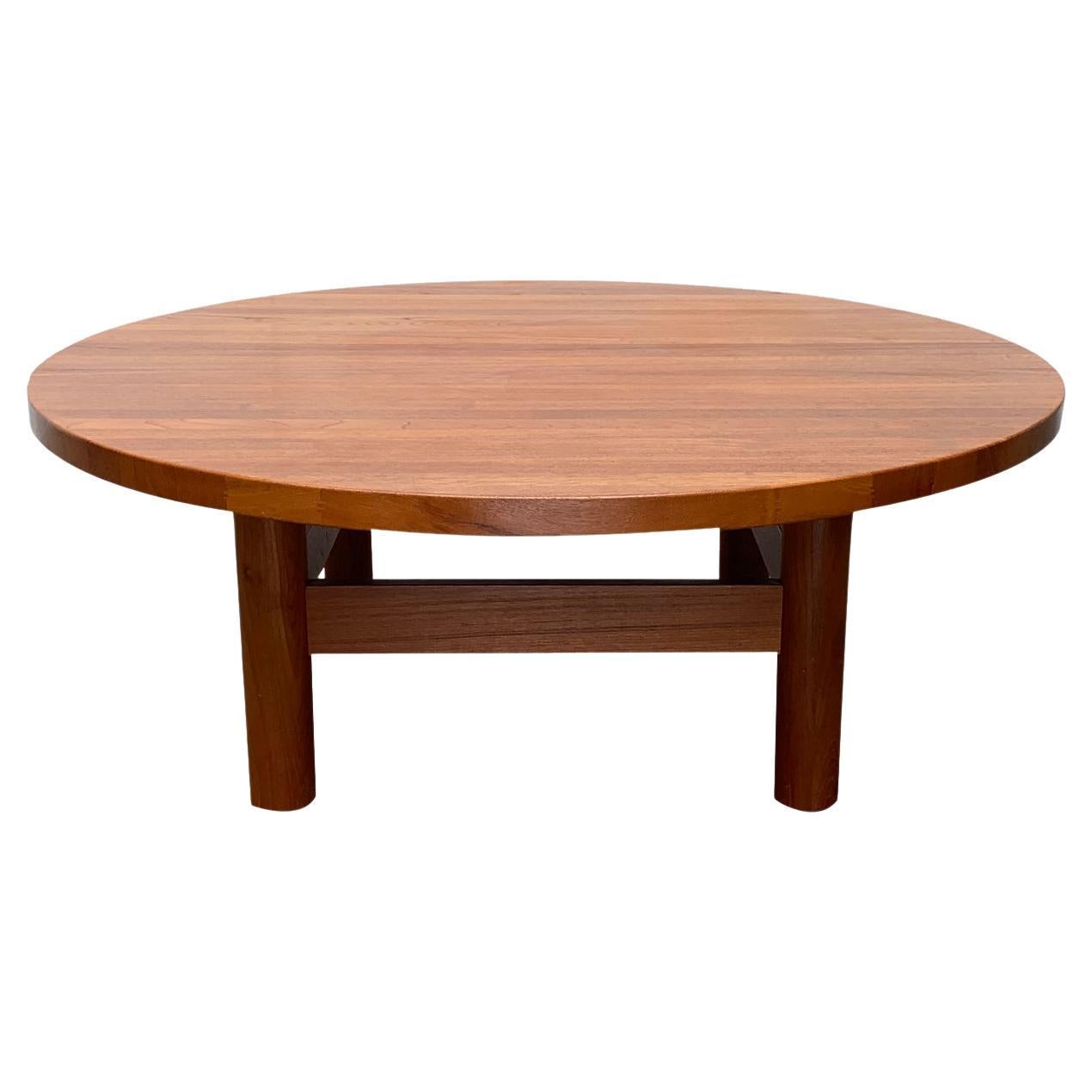 Large Mid-Century Brutalist Solid Teak Coffee Table, 1960s