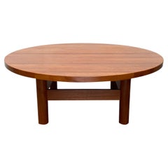Large Mid-Century Brutalist Solid Teak Coffee Table, 1960s