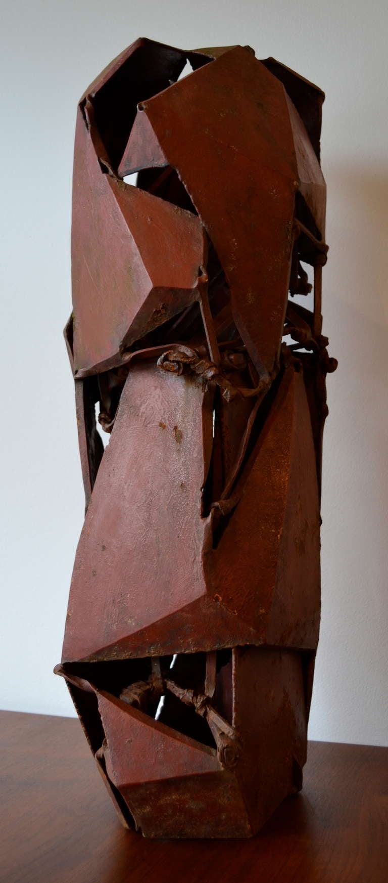 French Large Mid Century Brutalist Steel Sculpture by Japanese Artist Kishida Katsuji