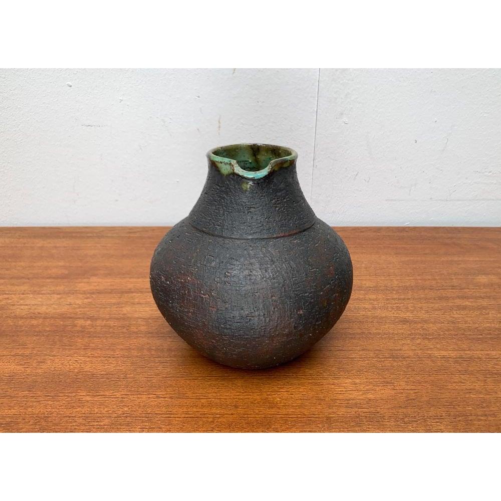 Mid-Century Modern Large Mid-Century Brutalist Studio Pottery Carafe Vase by Gerhard, 1960s For Sale