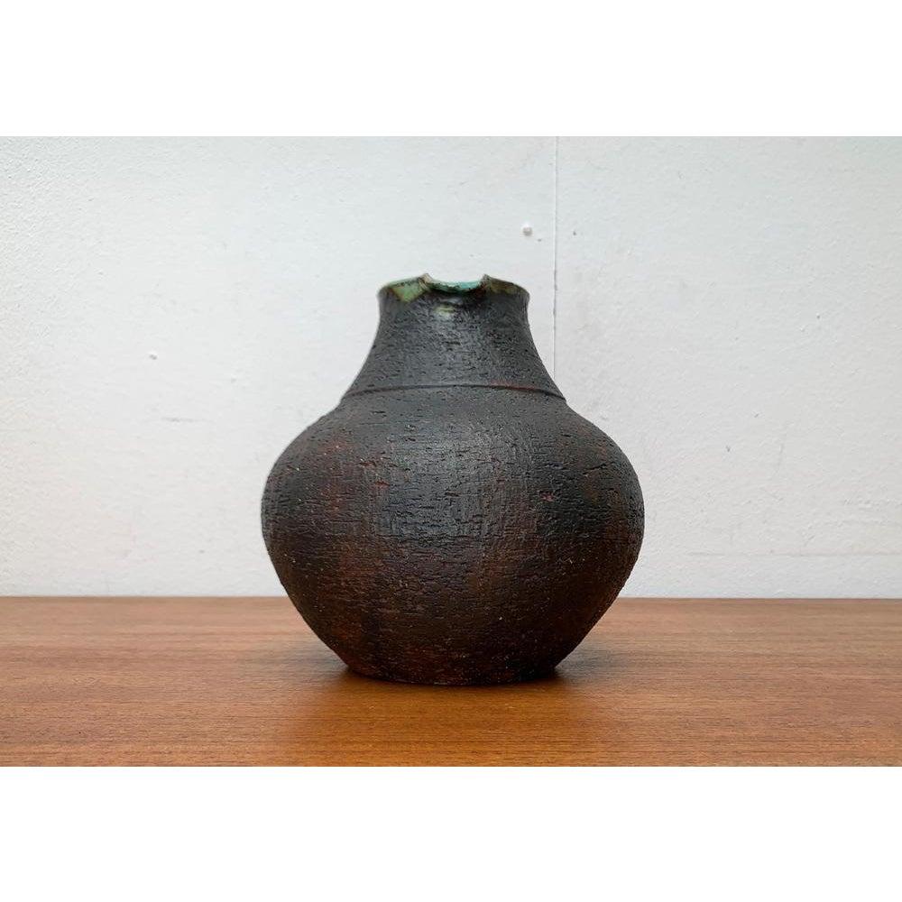 20th Century Large Mid-Century Brutalist Studio Pottery Carafe Vase by Gerhard, 1960s For Sale