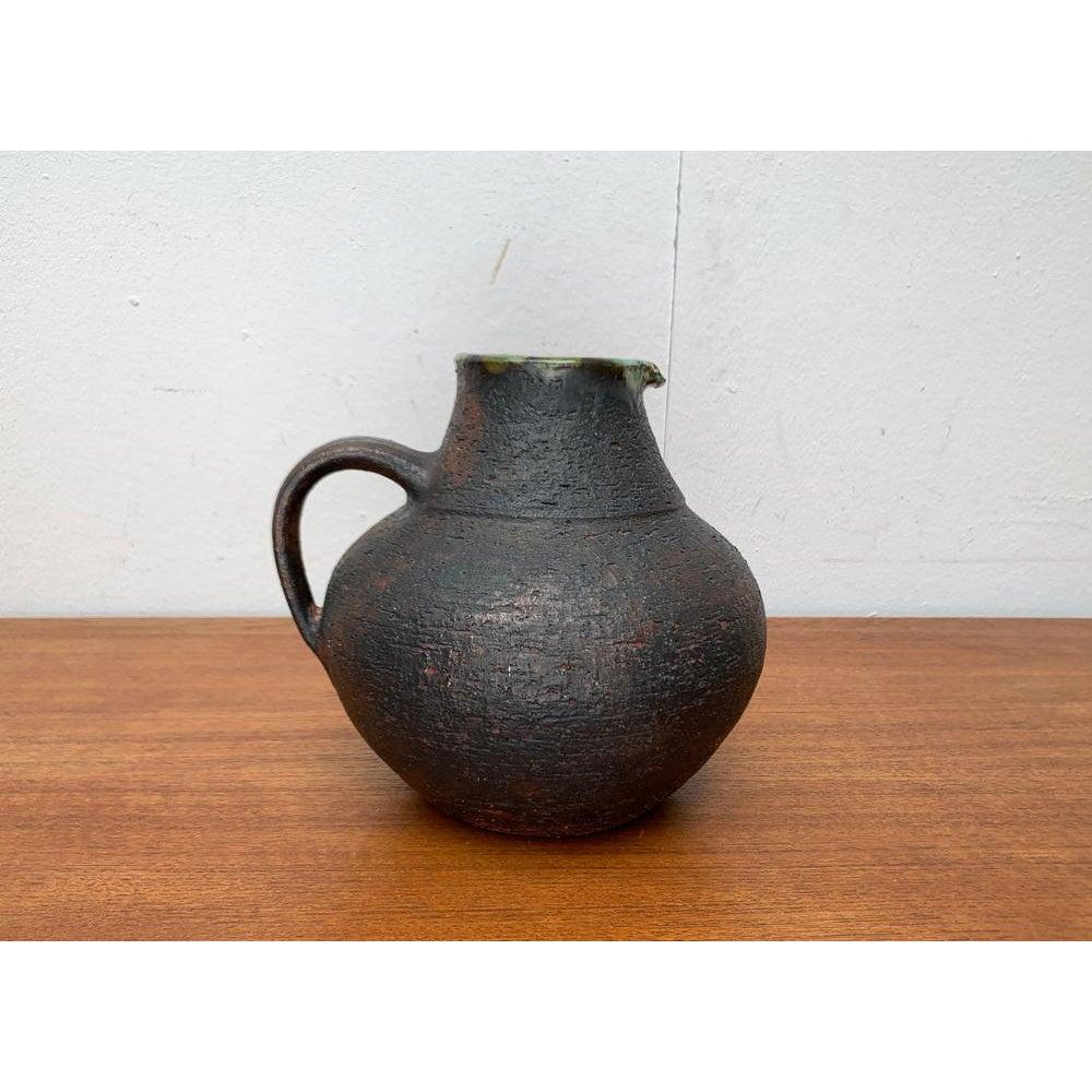 Ceramic Large Mid-Century Brutalist Studio Pottery Carafe Vase by Gerhard, 1960s For Sale