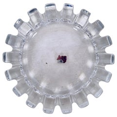 Vintage Large Midcentury Brutalist Style Lead Crystal Ashtray / Bowl, Japan, circa 1950