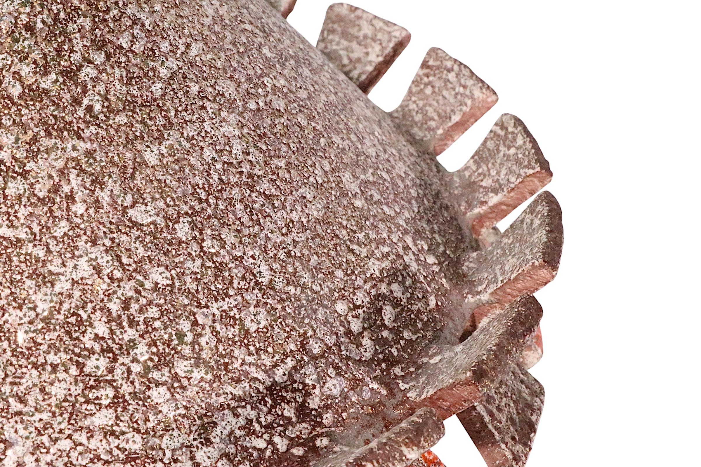 Large Mid Century Brutalist Style Textured Ceramic Table Lamp c 1950/60's en vente 7