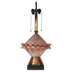 Large Mid Century Brutalist Style Textured Ceramic Table Lamp c 1950/60's Large Mid Century Brutalist Style Textured Ceramic Table Lamp c 1950/60's