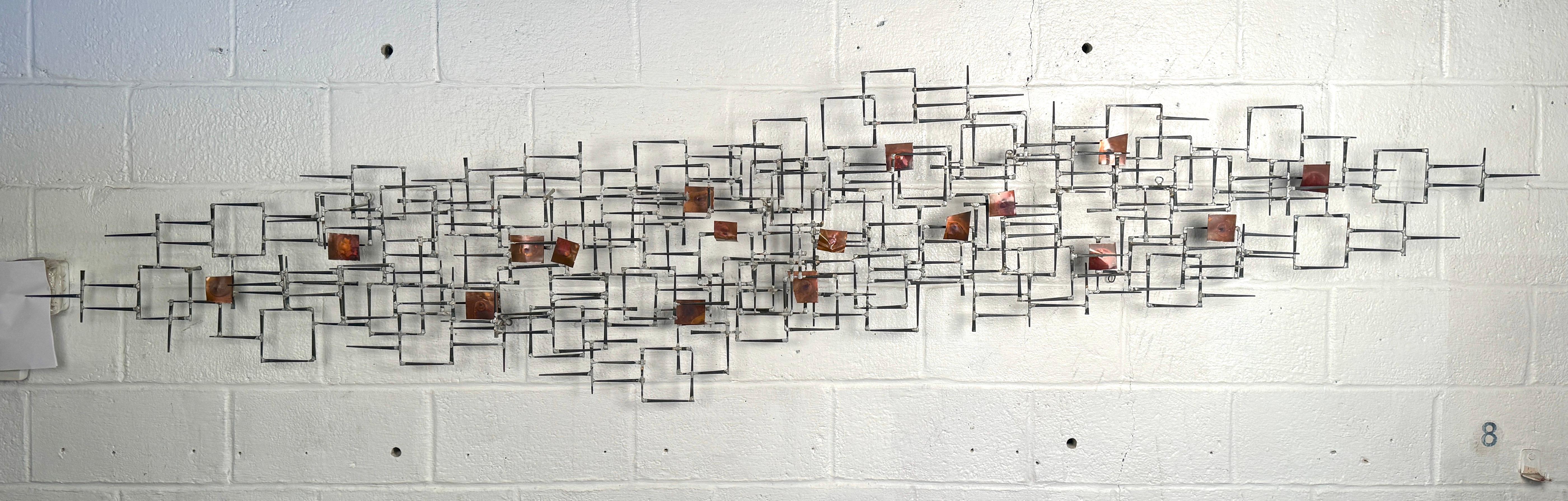 Large Mid-Century Brutalist Welded Nail Sculpture For Sale 1