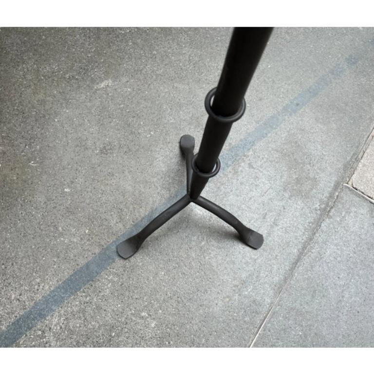 Large Mid-Century Brutalist Wrought Iron Tripod Floor Candleholder, 1960s For Sale 4