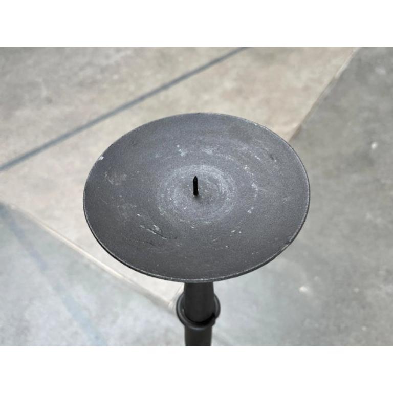 20th Century Large Mid-Century Brutalist Wrought Iron Tripod Floor Candleholder, 1960s For Sale