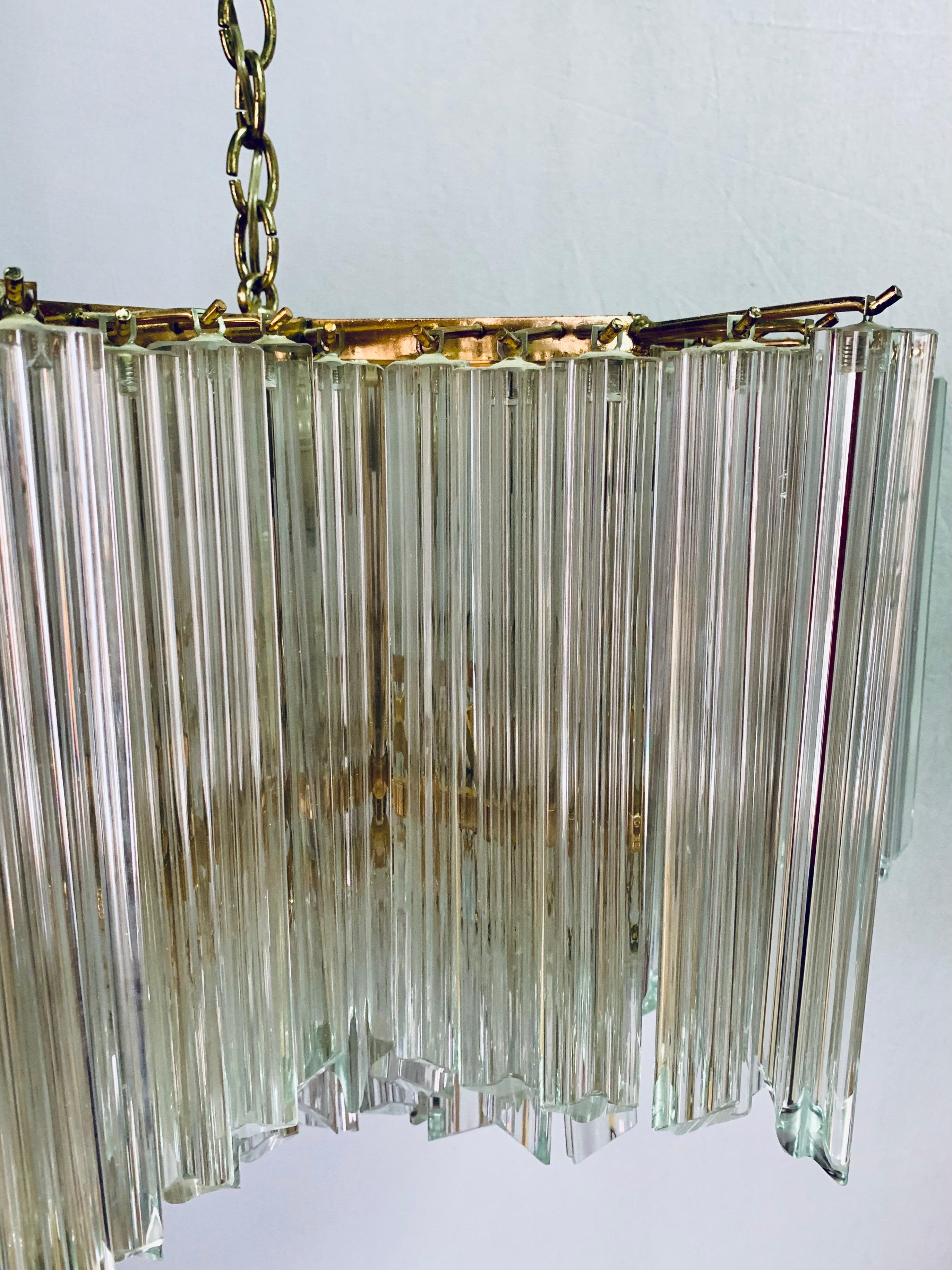 Italian Large Mid Century Camer Murano Glass Chandelier Star Shape